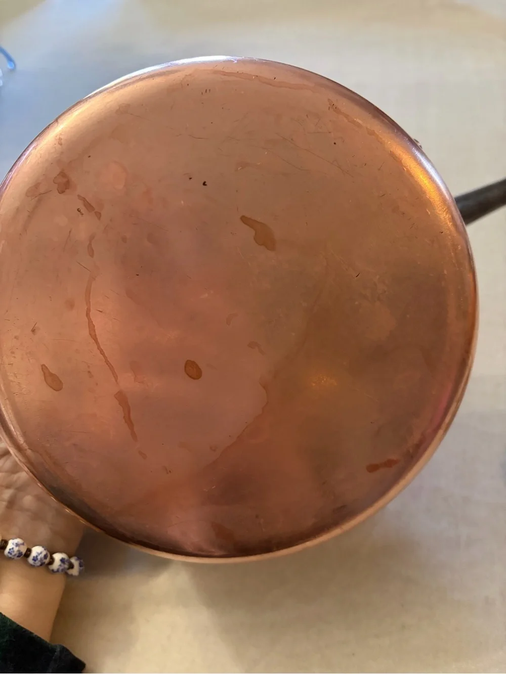Copper Saucepan with Iron Handle - Classic Copper Finish